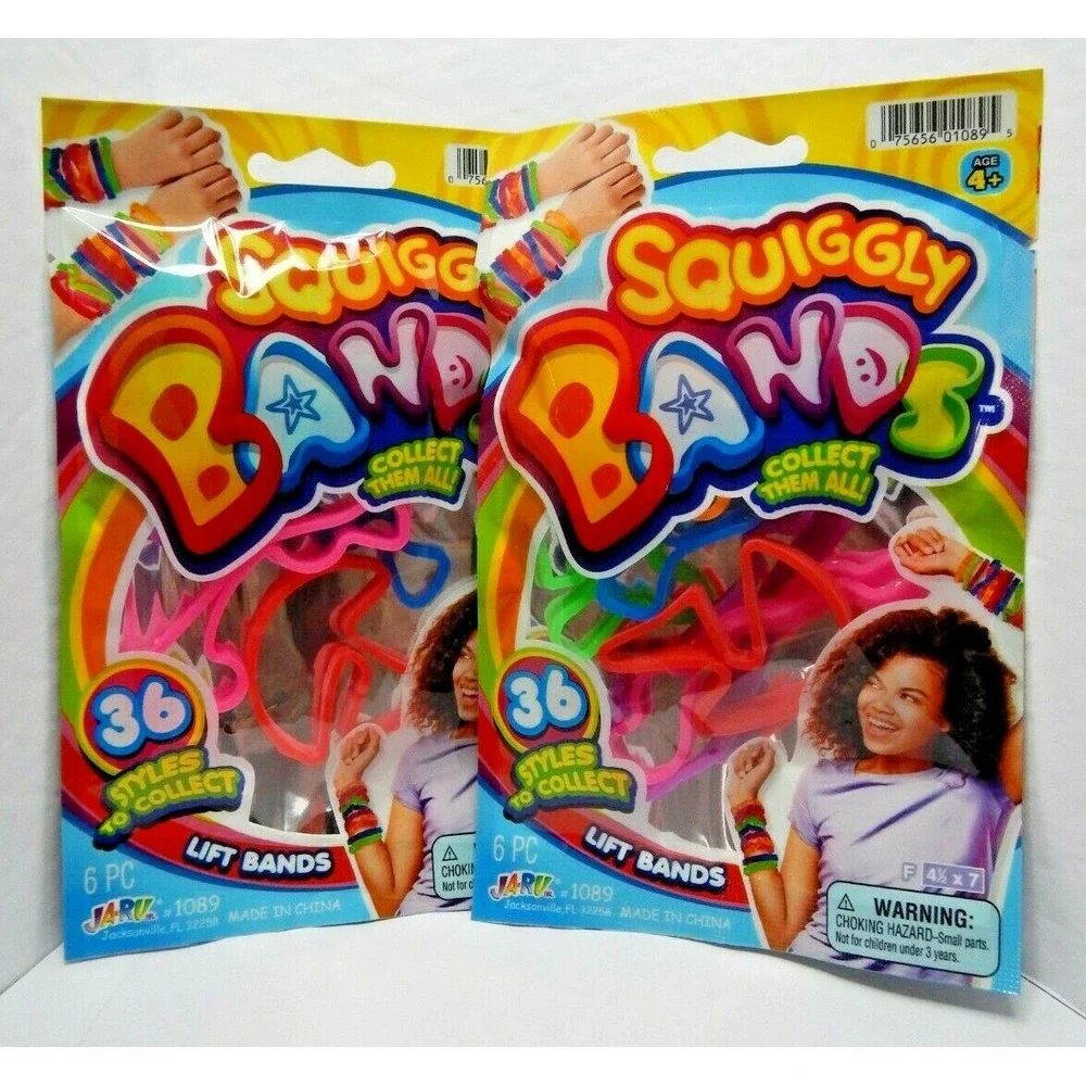 New Lot of 6 Squiggly Bands Zoo Farm Lift Bands Kids Toy Bracelet Craft‎